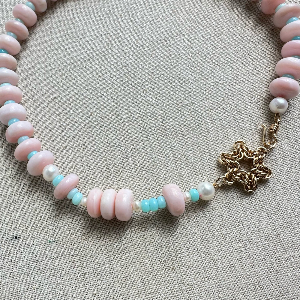 Sarang Star Peruvian Opal and Pearl Necklace - Picture 4 of 5